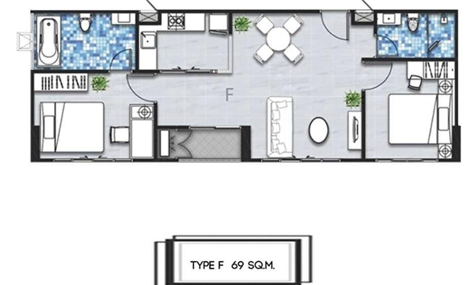2BR floor plan